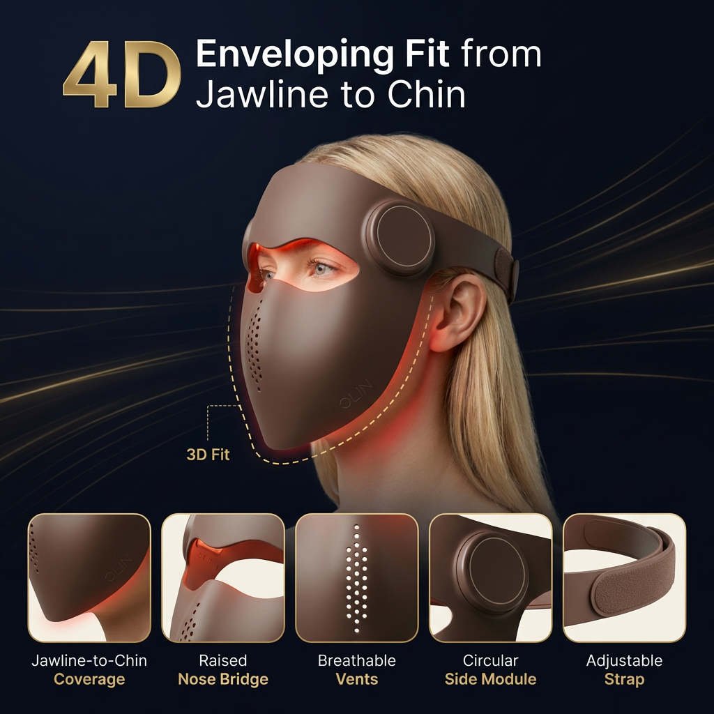 OLIN Wireless Red Light Mask full-face coverage